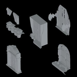 5x 3d stl home windows frames for decor miniatures 3d printing | High quality files - instant download