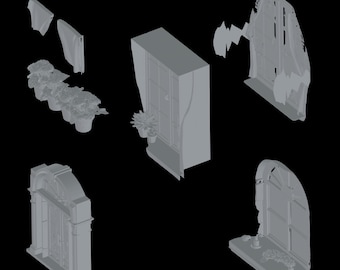 5x Decor Window 3d STL printer Files | Fantasy Decor style - Instant Download