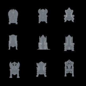10 Ancient Mythical thrones 3d files for 3d printers | kings art- instant download