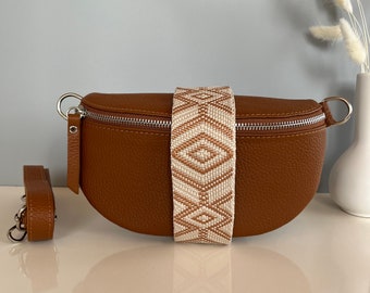 Cadeau voor moeder, schoudertas, leren heuptasje, heuptas, crossbody tas, leren schoudertas met extra riemen,