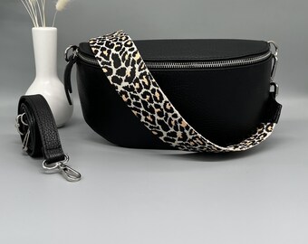 Shoulder bag, leather fanny pack, gift for mother, belt bag, crossbody bag, leather shoulder bag with additional straps,