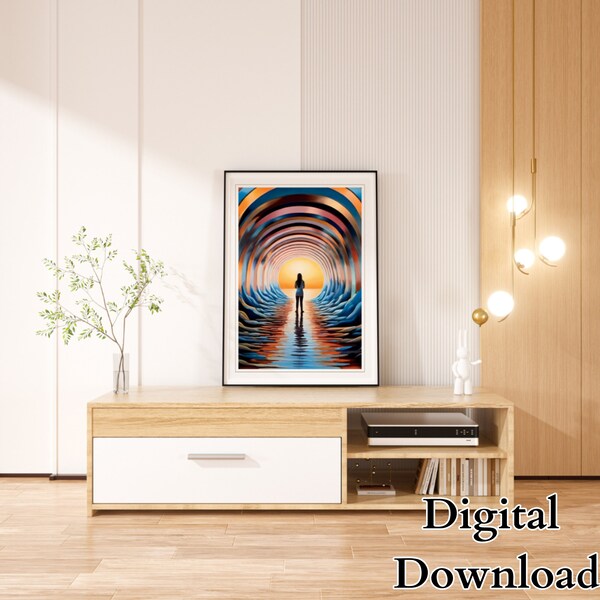 Colorful Poster Modern Unique Decor Geometric Abstract Wall Art