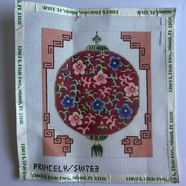 Princely Asian Ornament Needlepoint Canvas