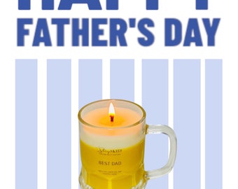 Father's Day Gift Candle/ Best Dad Beer scented gift candle from Starry Skies and Co