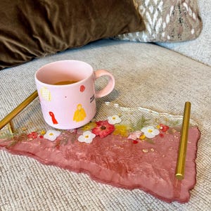 Pink Flower Vanity Tray