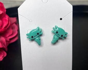 Handmade Axolotl Stud Earrings