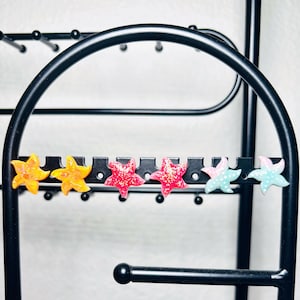 Colorful Starfish Polymer Clay Stud Earrings