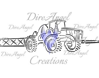 John Deere 600R Self propelled sprayer SVG file for V Carve CNC Router