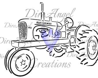 Plik SVG ciągnika WD firmy Allis Chalmers stworzony dla V Carve na routerze CNC