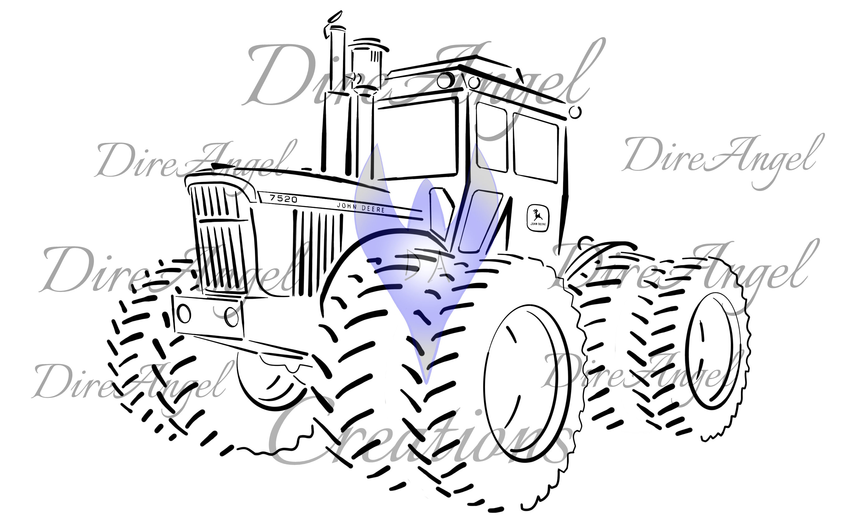 John Deere 7520 Tractor SVG File for V Carve CNC Router - Etsy