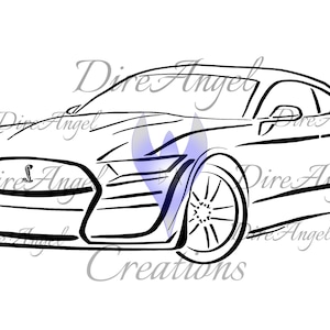 2020 Ford Mustang Shelby GT500 SVG/DXF-bestanden voor CNC-machinesoftware