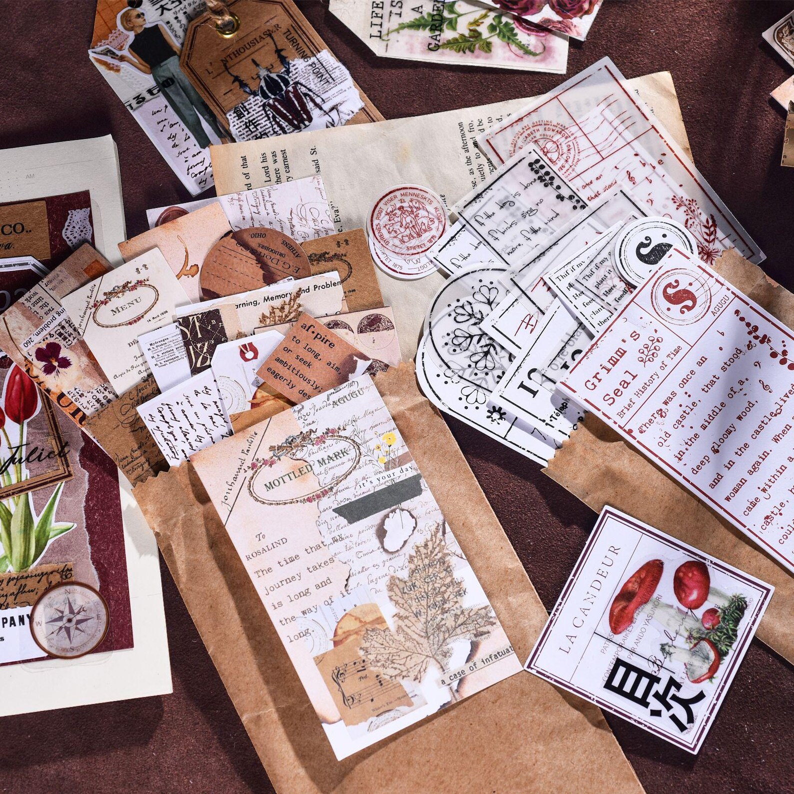 Timestamp Series [30 Pcs] Background Paper & Element - 2 Material ...