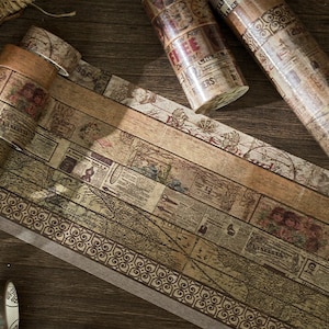 Herbeleef Old Dream-serie [verpakking van 8 rollen] - 2 m washi-papiertapes - vintage retro voor plakboek, dagboek, dagboek, notitieboekje Decoratie DIY