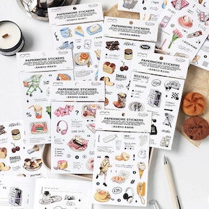 Serie Weekend Store - Adesivi di carta [1 foglio bifacciale] - Decorazione adesiva autoadesiva fai da te - Per album, diario, giornale