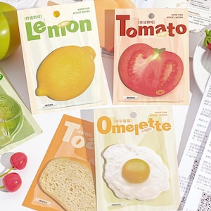 Serie "Mantieni i segni vitali" - Adesivi promemoria 30 fogli - Adesivi promemoria rinfrescanti a base di frutta e cibo per promemoria, decorazioni, carta da lettere, diario
