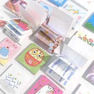 Serie Dreamcore Japanese - Adesivi Memo 50 fogli - Mini stile minimalista giapponese coreano per promemoria, decorazione, carta da lettere, diario