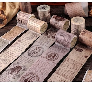 European Retro Series [3m] Washi Tapes - Vintage Style For Scrapbook, Diary, Notebook - Premium Washi masking Tape - Euro USA Style