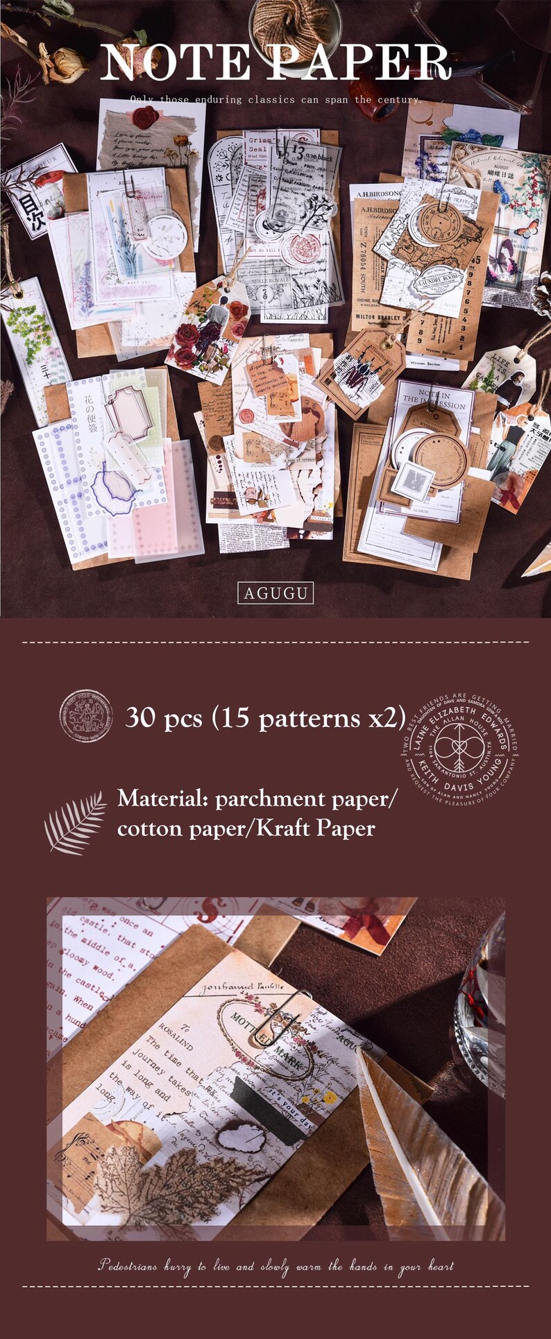Timestamp Series [30 Pcs] Background Paper & Element - 2 Material ...