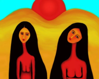 Arizona Sisters Digital Art, Mixed Media,