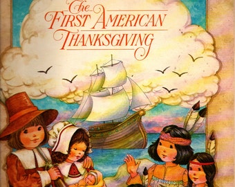 The First American Thanksgiving Coloring Book - 1980 - Vintage Kids Book