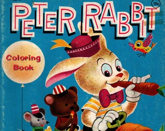 Peter Rabbit Coloring Book + 1975 + Vintage Kids Book