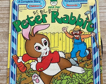 Peter Rabbit * Song and Sound Effects * Peter Pan Records * 1970s * Vintage Record & Book