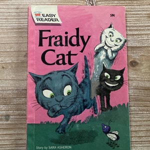 Fraidy Cat * Easy Reader * Sara Asheron * John Huehnergarth * Wonder Books * 1970 * Vintage Kids Book