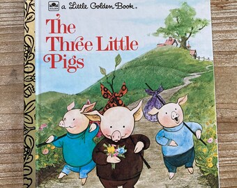 The Three Little Pigs * A Little Golden Book * Chick-fil-A * Elizabeth Ross * ROFry * Western Publishing * 1973 * Vintage Kids Book