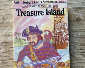 Treasure Island * Illustrated Classic Editions * Moby Books * Robert Louis Stevenson * A J McAllister * Playmore * 1977 * Vintage Kids Book