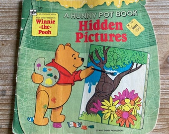 Hidden Pictures * A Hunny Pot Book * Winnie the Pooh * Golden Shape Book * Golden Press * 1979 * Vintage Kids Book