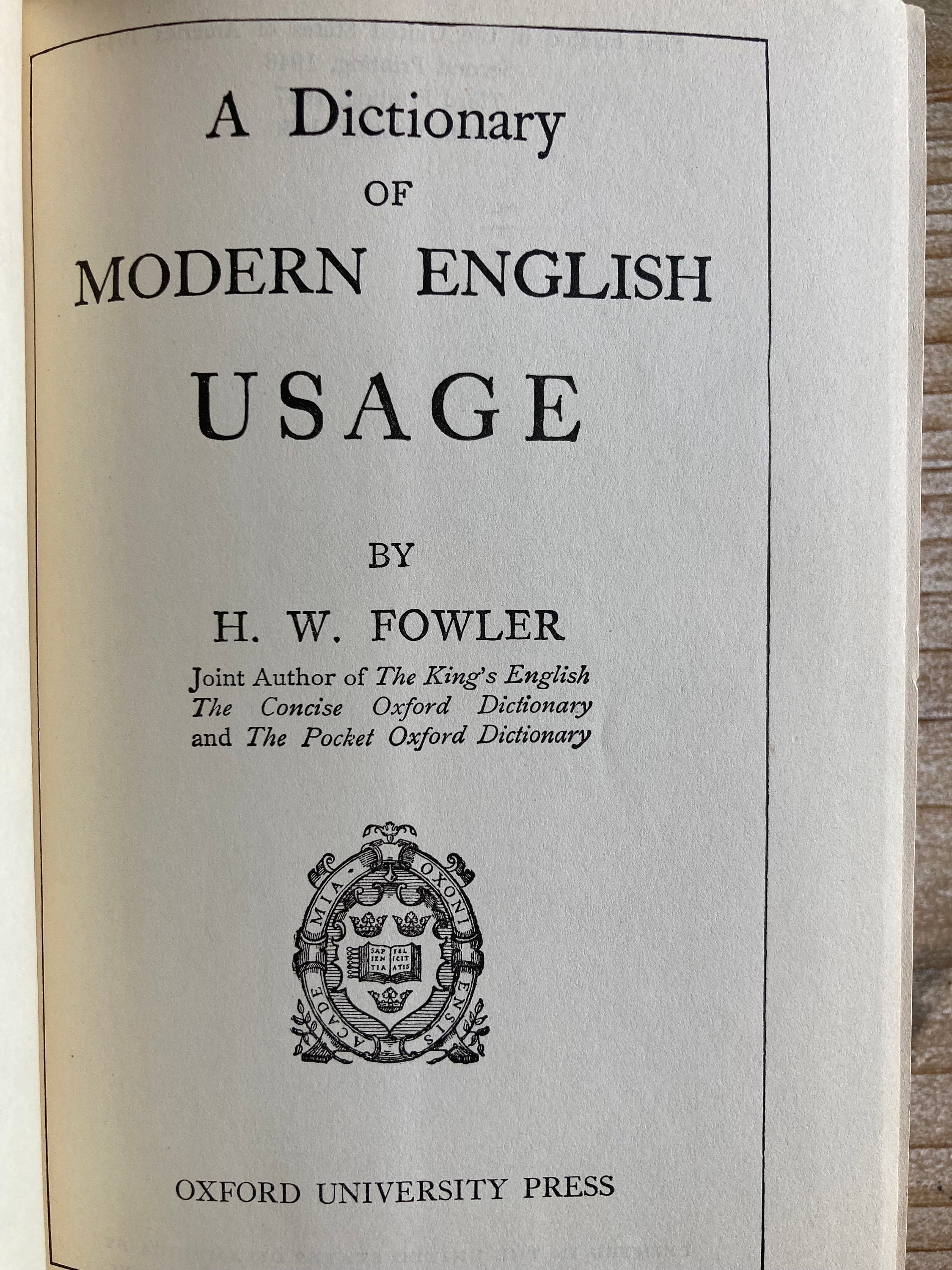 The king's English by H. W. Fowler