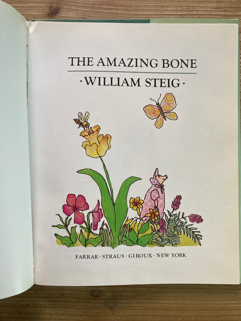 The Amazing Bone Caldecott Honor William Steig Farrar, Strauss and Giroux 1976 Vintage Kids Book image 2