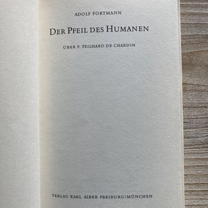 Der Pfeil des Humanen Adolf Portmann Karl Alber 1965 Vintage German Book image 2