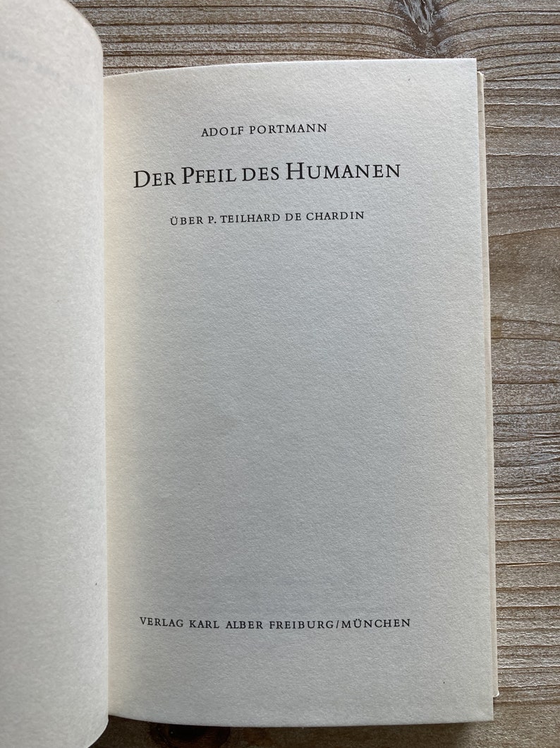 Der Pfeil des Humanen Adolf Portmann Karl Alber 1965 Vintage German Book image 2