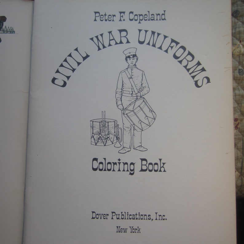 Civil War Uniforms Coloring Book Peter F. Copeland Dover Etsy Hong Kong