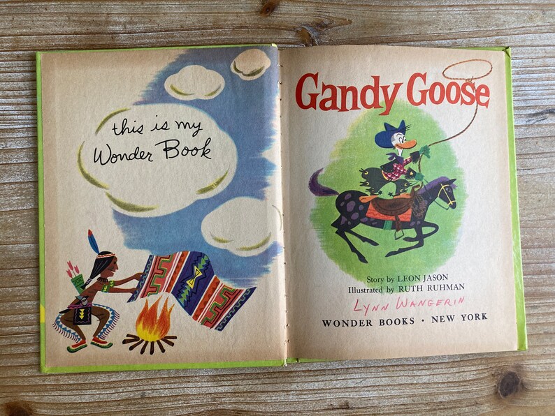 Gandy Goose * Leon Jason * Ruth Ruhman * Wonder Books * 1957 * Vintage ...
