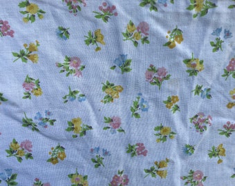 Rose * jaune * bleu * petites fleurs * drap-housse * vintage