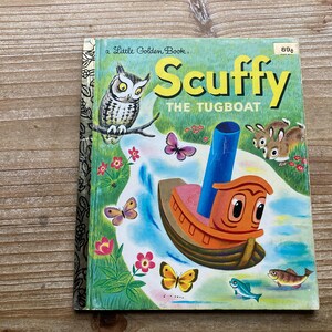 Scuffy the Tugboat, A Little Golden Book, Gertrude Crampton, Tibor Gergely, Golden Press, 1981, Vintage Kids Book