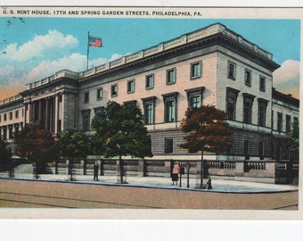 U. S. Mint House * Philadelphia * Pennsylvania * Canceled Stamp * Vintage Postcard