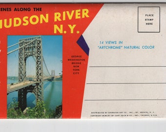 Scenes Along the Hudson River * New York * Artchrome * Vintage Souvenir Folder