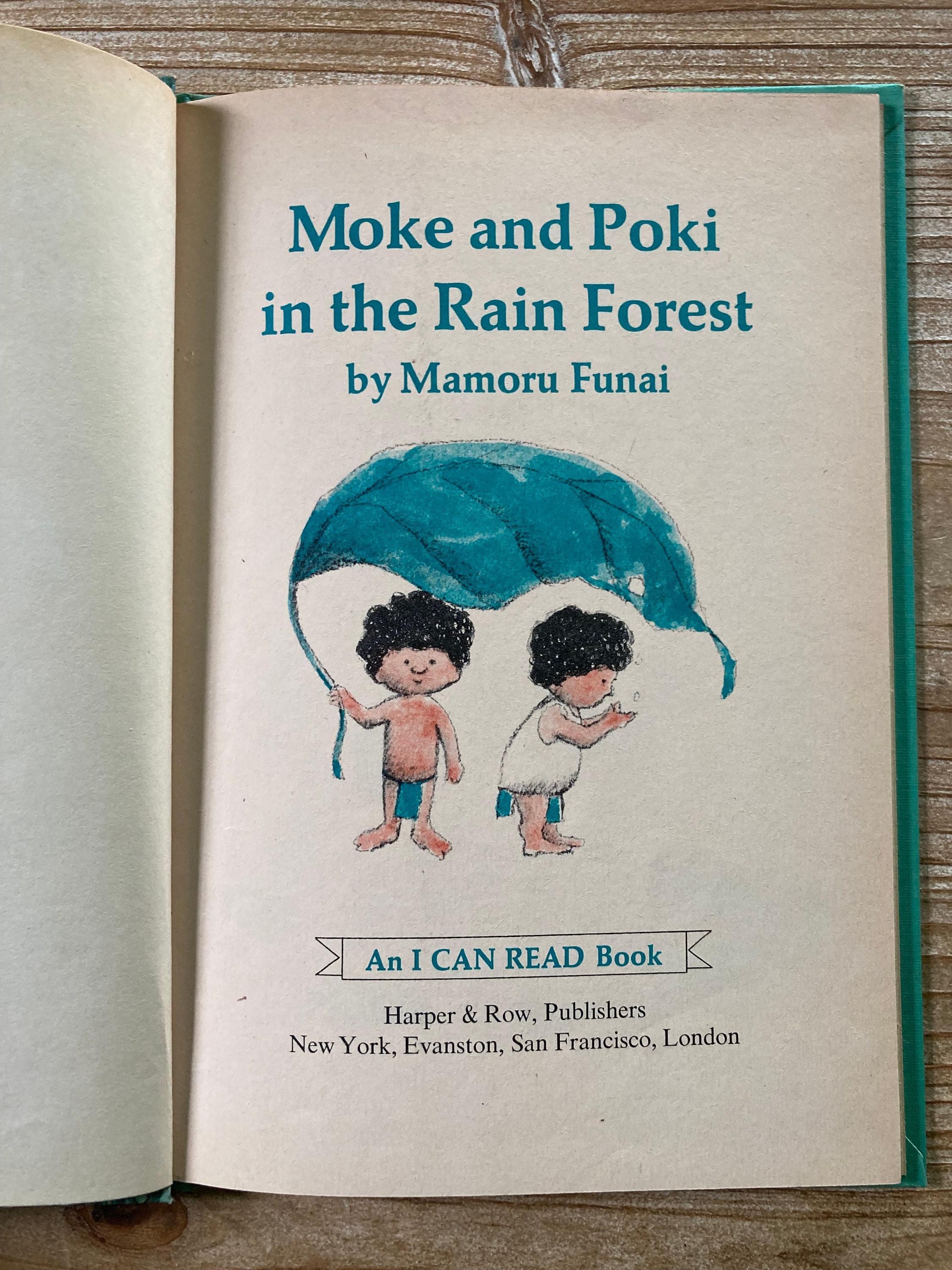 First Edition 1972 Moke and Poki in the Rain Forest by Mamoru Funai  Illustrated I CAN READ Book