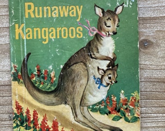 The Runaway Kangaroos * Junior Elf Book * Eliza Lewis * Eve Rockwell * Rand McNally * 1959 * Vintage Kids Book