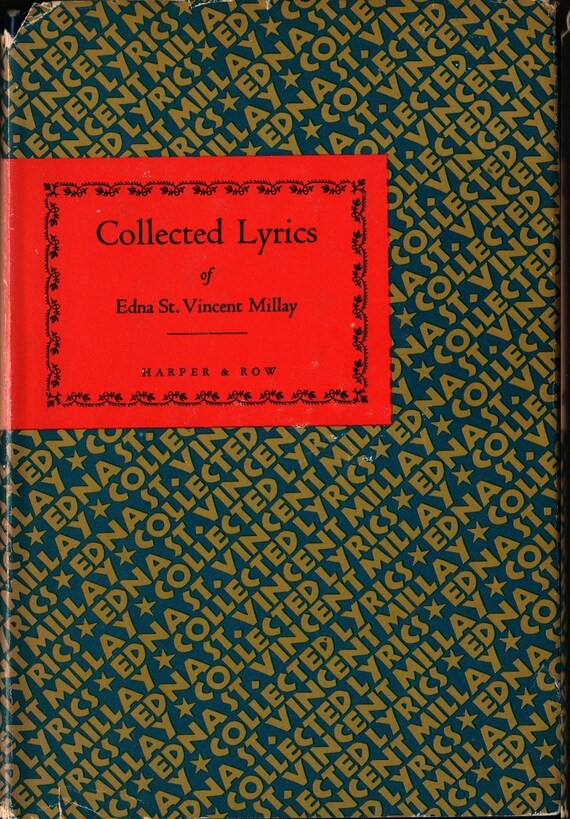 Collected Lyrics Of Edna St Vincent Millay 1939 Vintage Etsy