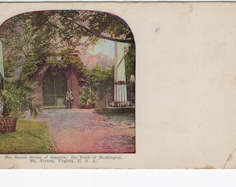 The Tomb of Washington * Mt Vernon * Virginia * Canceled Stamp * Atlantic * Massachusetts * Vintage Postcard