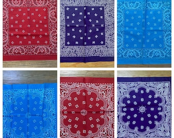 Western Bandana, Multiple Colors and Styles Available, Wamcraft, Made in USA, Vintage, 22 x 22