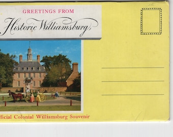 Colonial Williamsburg * Virginia * Vintage Souvenir Folder