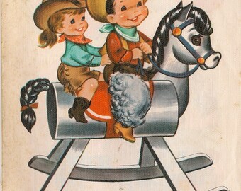 Toys Cloth Picture Book + 1962 + Vintage Kids Book