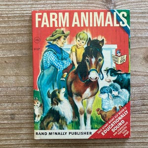 Farm Animals, A Rand McNally Start Right Elf Book, Naoma Zimmerman, Irma Wilde, Rand McNally, 1966, Vintage Kids Book