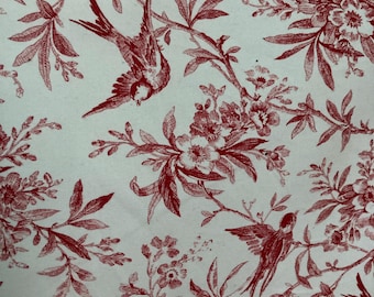 Red Songbird Toile * Greeff * F Schumacher & Co * BTY * Fabric * Home Decor * 58 x 36