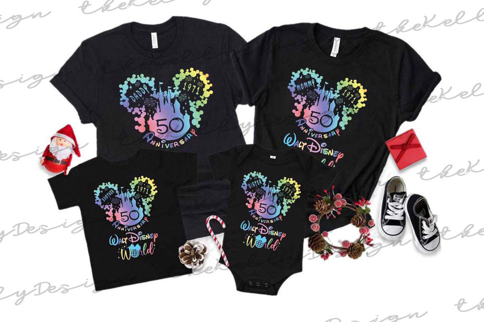 Personalized Mickey Ears Disney World 50th Anniversary Family Matching Disney Shirt Personalized Mickey Ears Disney World 50th Anniversary Family Matching Disney Shirt